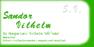 sandor vilhelm business card